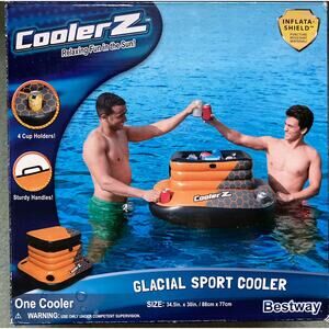 CoolerZ Floating Cooler Drink Holder Pool Inflatable Glacial Sport Beverage. New
